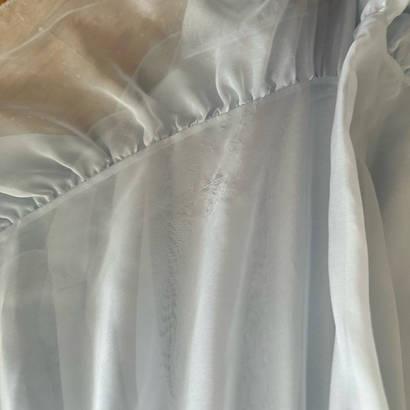 RUFFLE TIERED CUT-OUT CHIFFON GOWN POWDER BLUE (LIGHT BLUE) - Picture 6 of 6